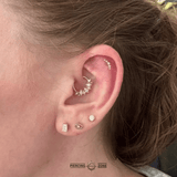 Infinity – Milgrain CZ Cascade – 14K Gold Threadless End - piercing - zone.com