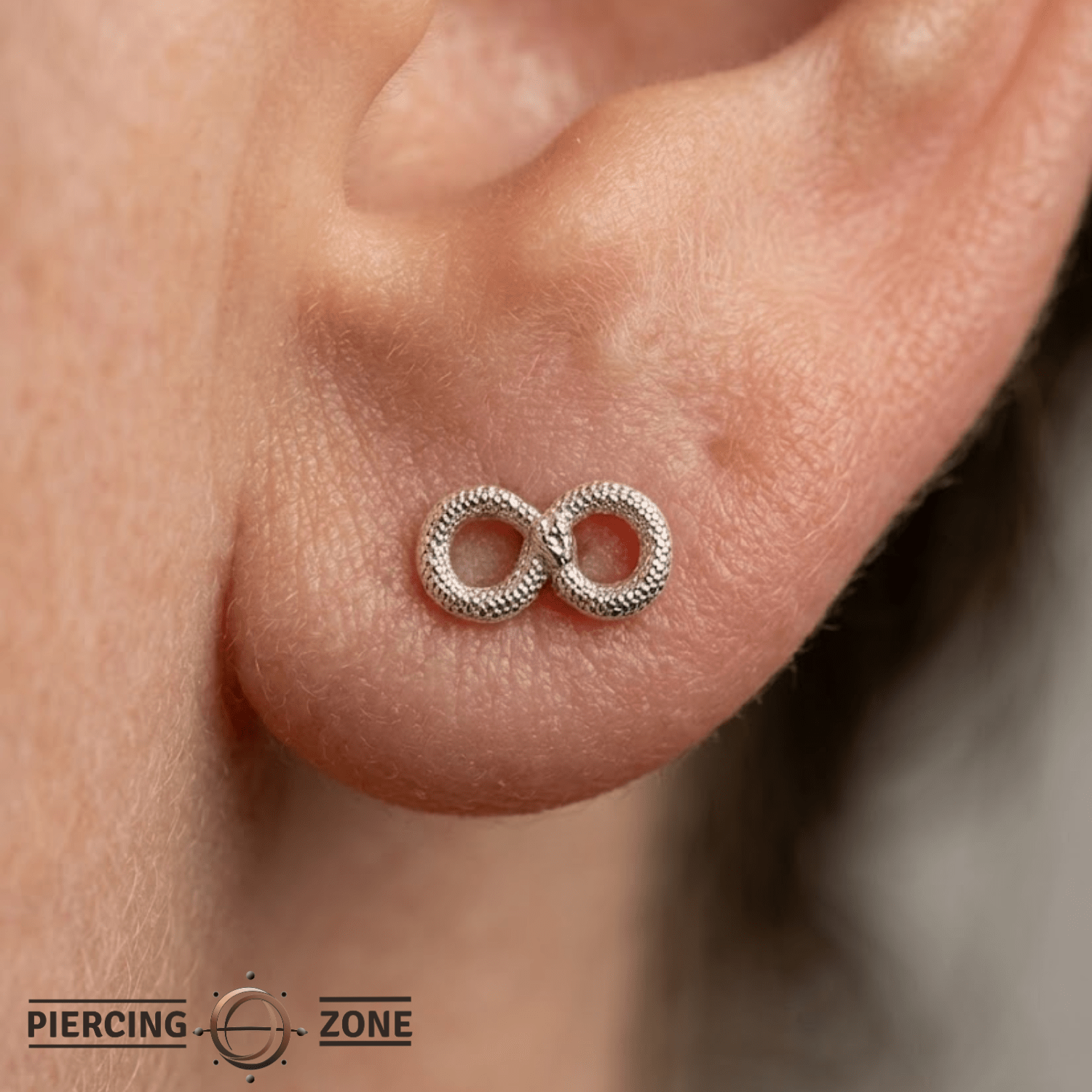 Infinity Snake – 14K Gold Threadless/Threaded End - piercing - zone.com