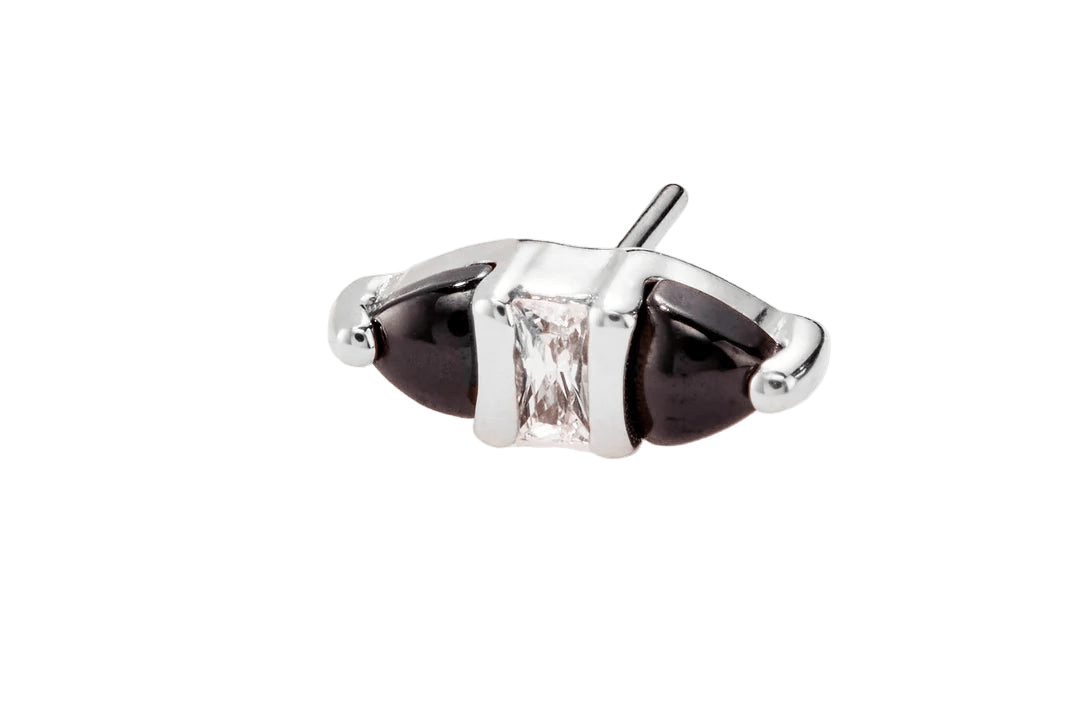 Innuendo – Black Spinel & CZ – 14K Gold Threadless End - piercing - zone.com