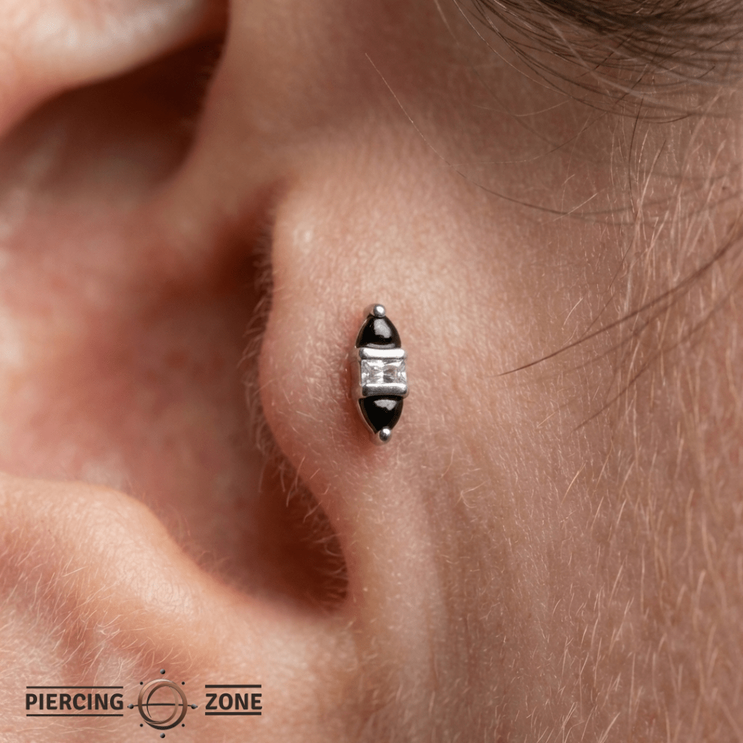 Innuendo – Black Spinel & CZ – 14K Gold Threadless End - piercing - zone.com