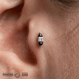 Innuendo – Black Spinel & CZ – 14K Gold Threadless End - piercing - zone.com