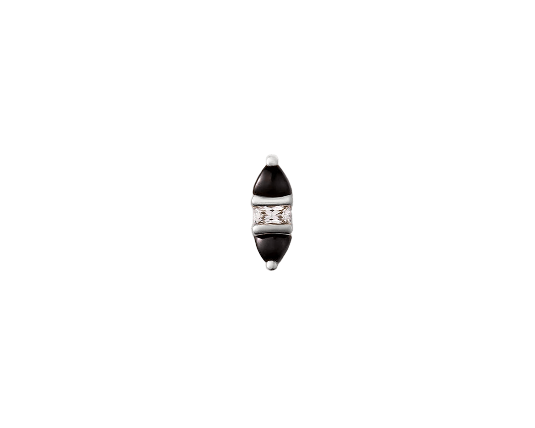 Innuendo – Black Spinel & CZ – 14K Gold Threadless End - piercing - zone.com