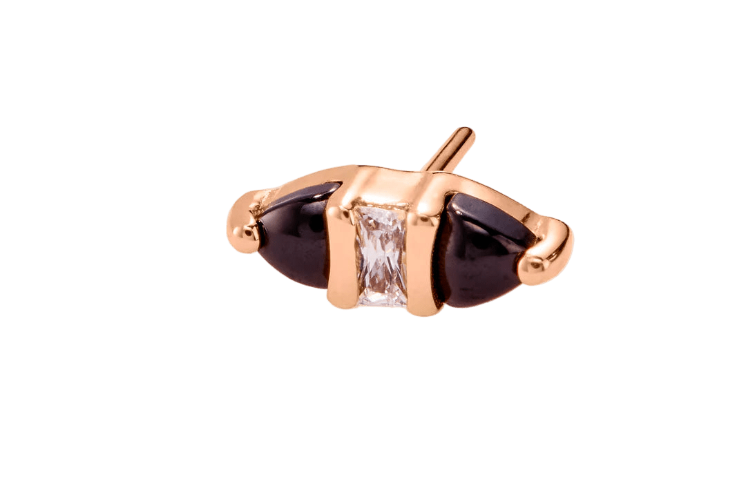 Innuendo – Black Spinel & CZ – 14K Gold Threadless End - piercing - zone.com
