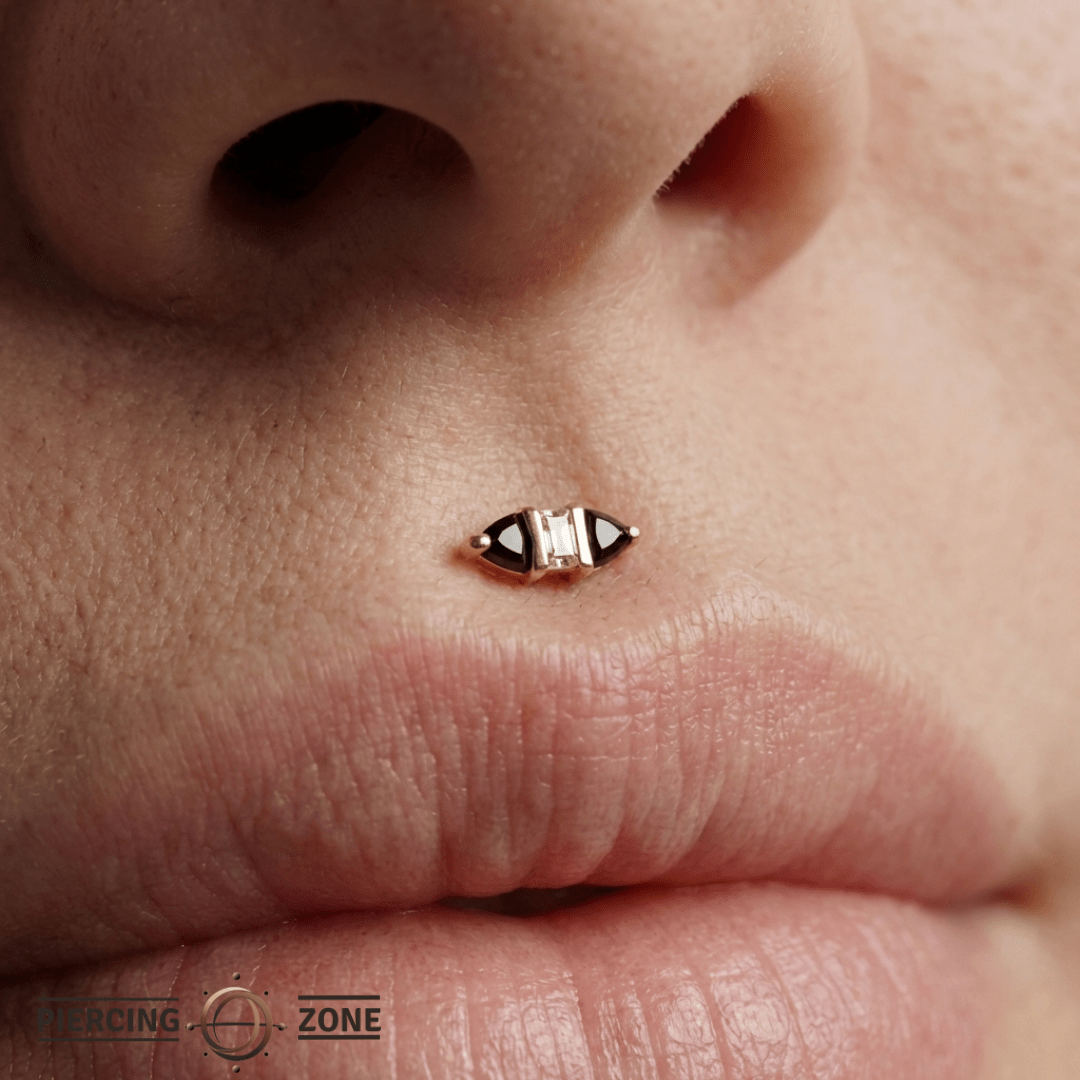 Innuendo – Black Spinel & CZ – 14K Gold Threadless End - piercing - zone.com