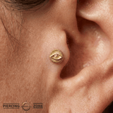 Insight – 14K Gold Radiant Eye Threadless Pin - piercing - zone.com