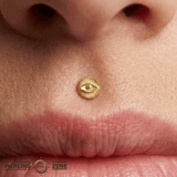 Insight – 14K Gold Radiant Eye Threadless Pin - piercing - zone.com