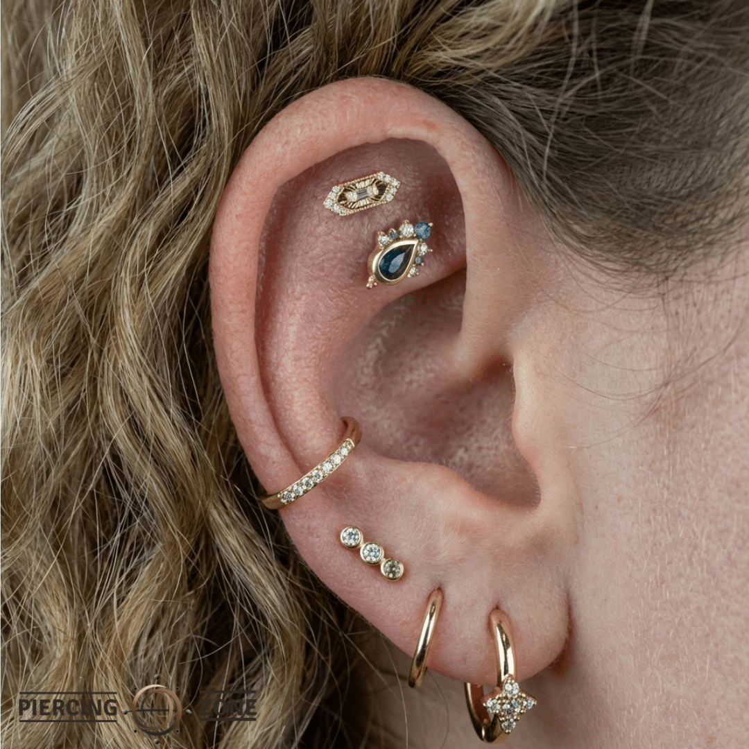 Inspire – Diamond – 14K Gold Threadless End - piercing - zone.com