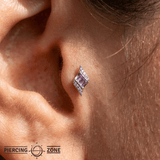 Intrigue – Amethyst – 14K Gold Threadless End - piercing - zone.com
