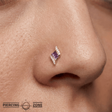 Intrigue – Amethyst – 14K Gold Threadless End - piercing - zone.com
