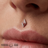 Intrigue – Garnet – 14K Gold Threadless End - piercing - zone.com