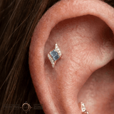 Intrigue – London Blue Topaz – 14K Gold Threadless End - piercing - zone.com