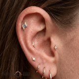 Intrigue – London Blue Topaz – 14K Gold Threadless End - piercing - zone.com