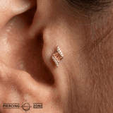 Intrigue – Orange Garnet – 14K Gold Threadless End - piercing - zone.com