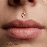 Intrigue – Orange Garnet – 14K Gold Threadless End - piercing - zone.com