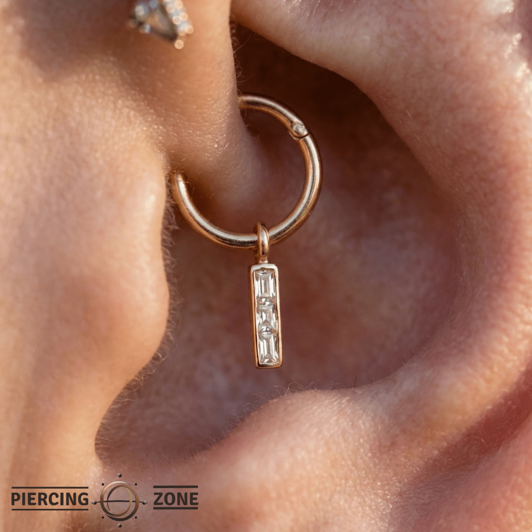 Invitation – CZ Gold Charm – 14K Gold Accessory - piercing - zone.com