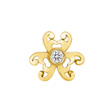 Iris – 14K Gold Threadless/Threaded End