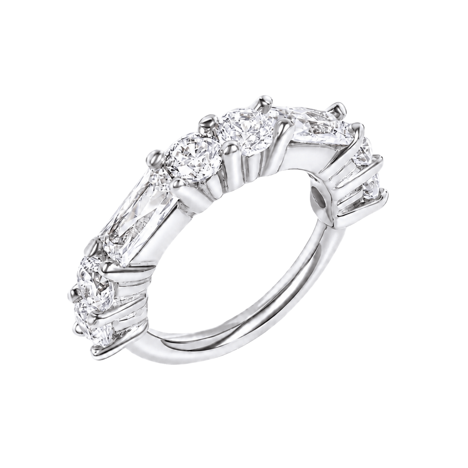 Iris Seamless Ring – 14K Gold Radiant Multi-Gem Design - piercing-zone.com