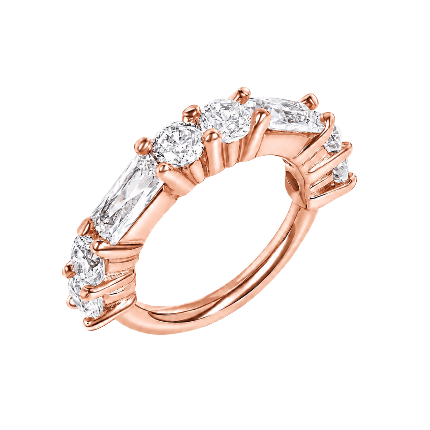 Iris Seamless Ring – 14K Gold Radiant Multi-Gem Design - piercing-zone.com