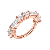 Iris Seamless Ring – 14K Gold Radiant Multi-Gem Design - piercing-zone.com