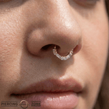 Iris Seamless Ring – 14K Gold Radiant Multi - Gem Design - piercing - zone.com