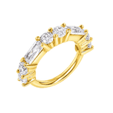 Iris Seamless Ring – 14K Gold Radiant Multi-Gem Design - piercing-zone.com
