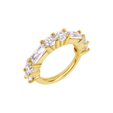 Iris Seamless Ring – 14K Gold Radiant Multi - Gem Design - piercing - zone.com