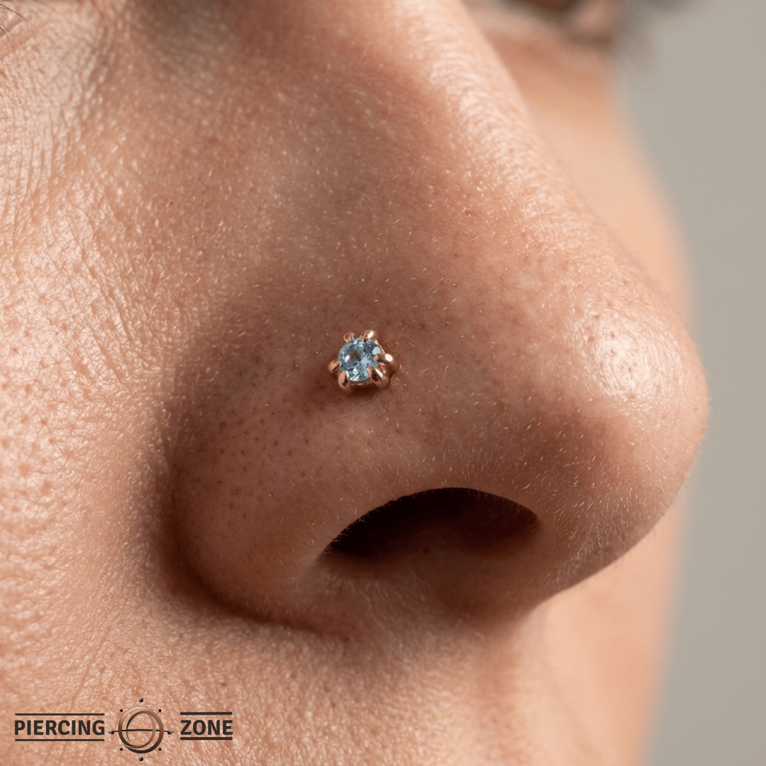 Iris – Triangle - Set Birthstone – 14K Gold Threadless End - piercing - zone.com