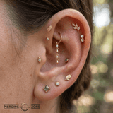 Ischia – CZ Duo Charm – 14K Gold Accessory - piercing - zone.com
