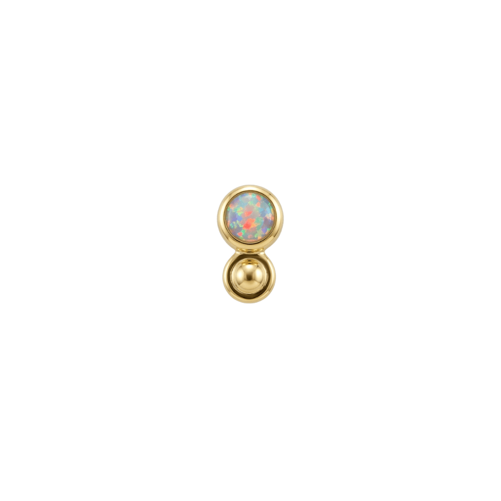 Ismene - 18K Gold Opal Threadless/Threaded End - piercing-zone.com