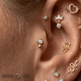 Ismene - 18K Gold Opal Threadless/Threaded End - piercing-zone.com