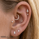 It’s All Happening – 14K Gold Swarovski CZ Kite & Dangle Threadless End - piercing - zone.com