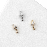 It’s All Happening – 14K Gold Swarovski CZ Kite & Dangle Threadless End - piercing - zone.com
