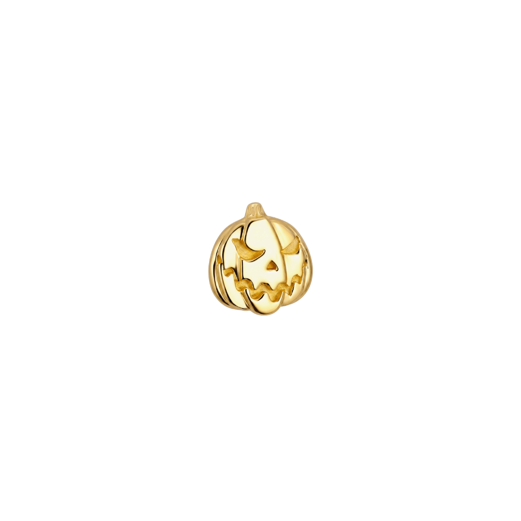 Jack O. Lantern - 18K Gold Threadless/Threaded End - piercing-zone.com