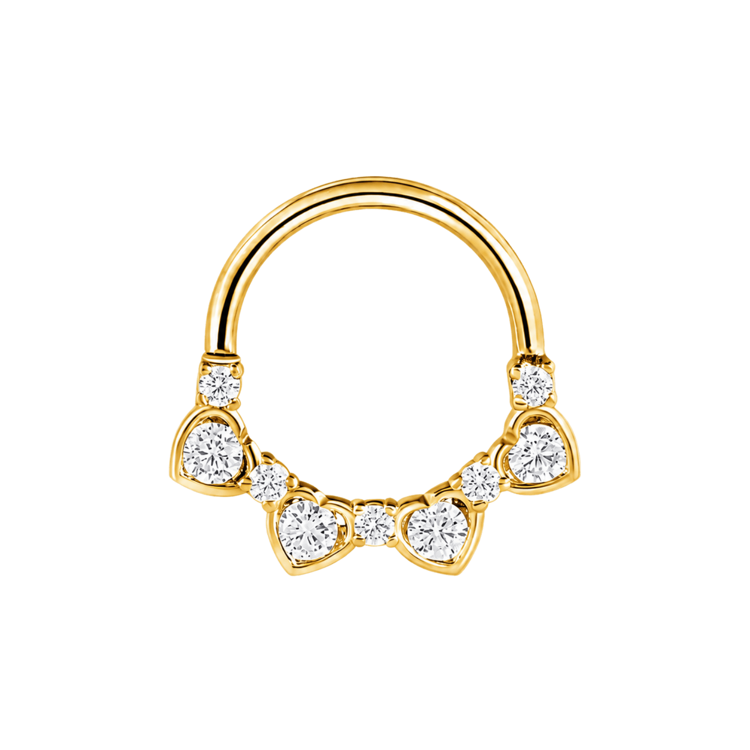 Jadore Seamless Ring – 14K Gold Multi-Gem Arc - piercing-zone.com