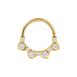 Jadore Seamless Ring – 14K Gold Multi-Gem Arc - piercing-zone.com