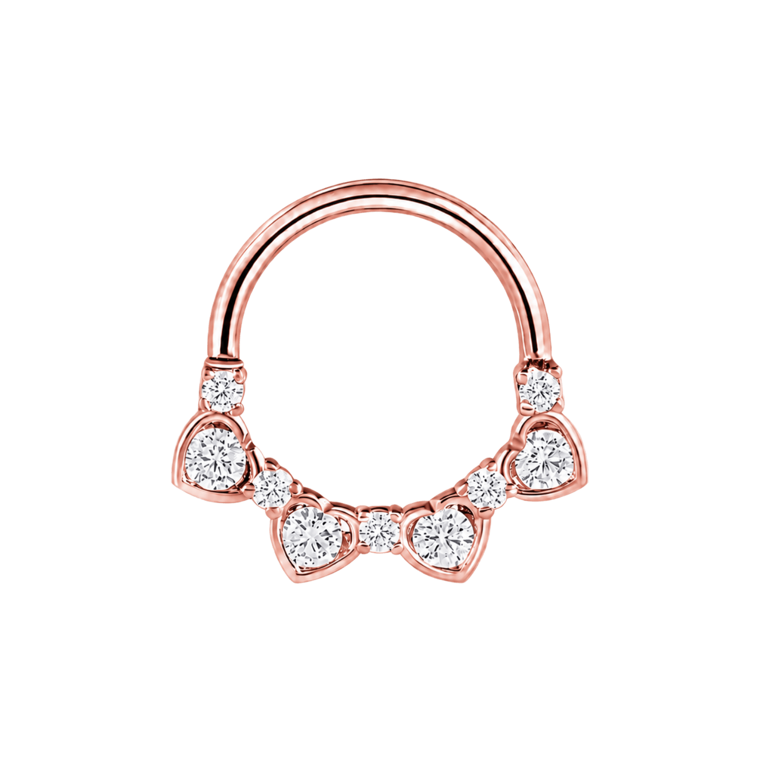 Jadore Seamless Ring – 14K Gold Multi-Gem Arc - piercing-zone.com