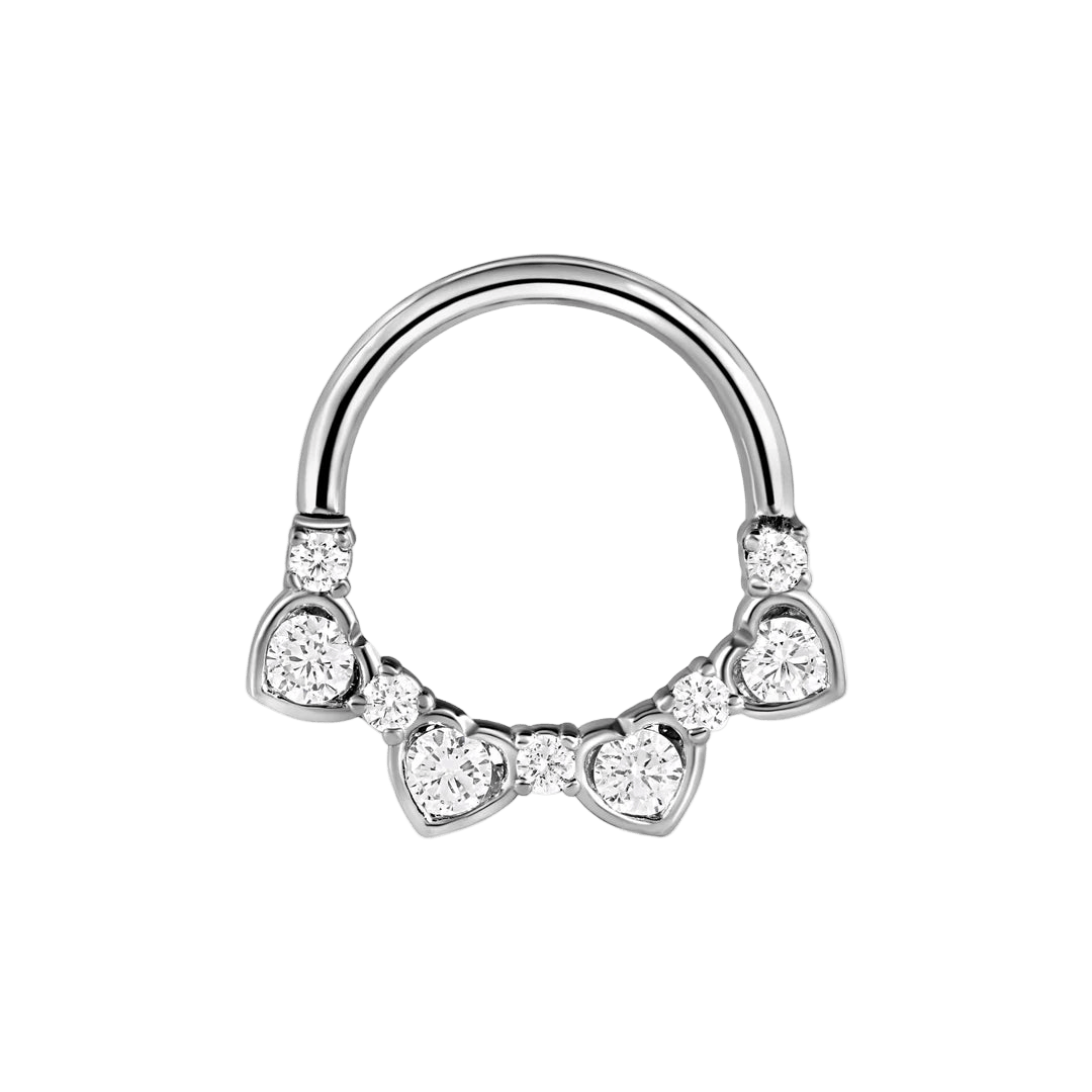 Jadore Seamless Ring – 14K Gold Multi - Gem Arc - piercing - zone.com