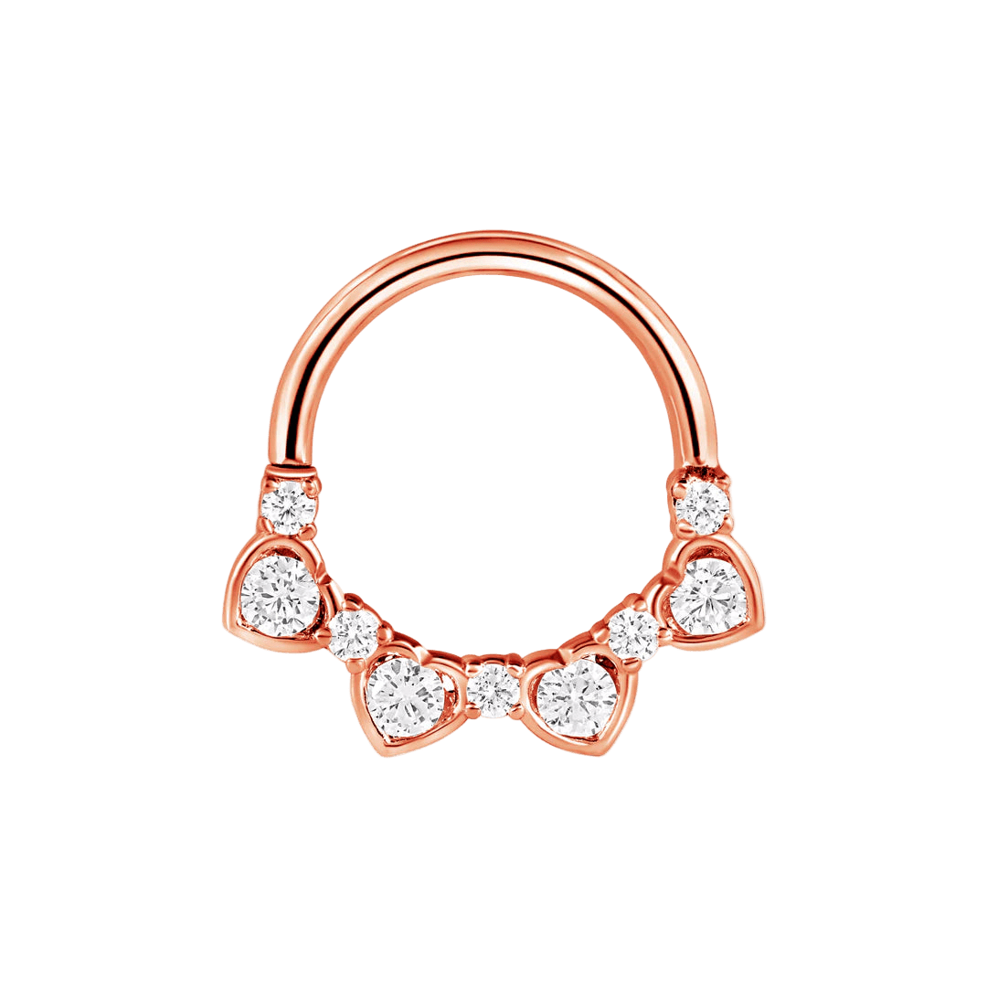 Jadore Seamless Ring – 14K Gold Multi - Gem Arc - piercing - zone.com