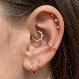 Jadore Seamless Ring – 14K Gold Multi - Gem Arc - piercing - zone.com