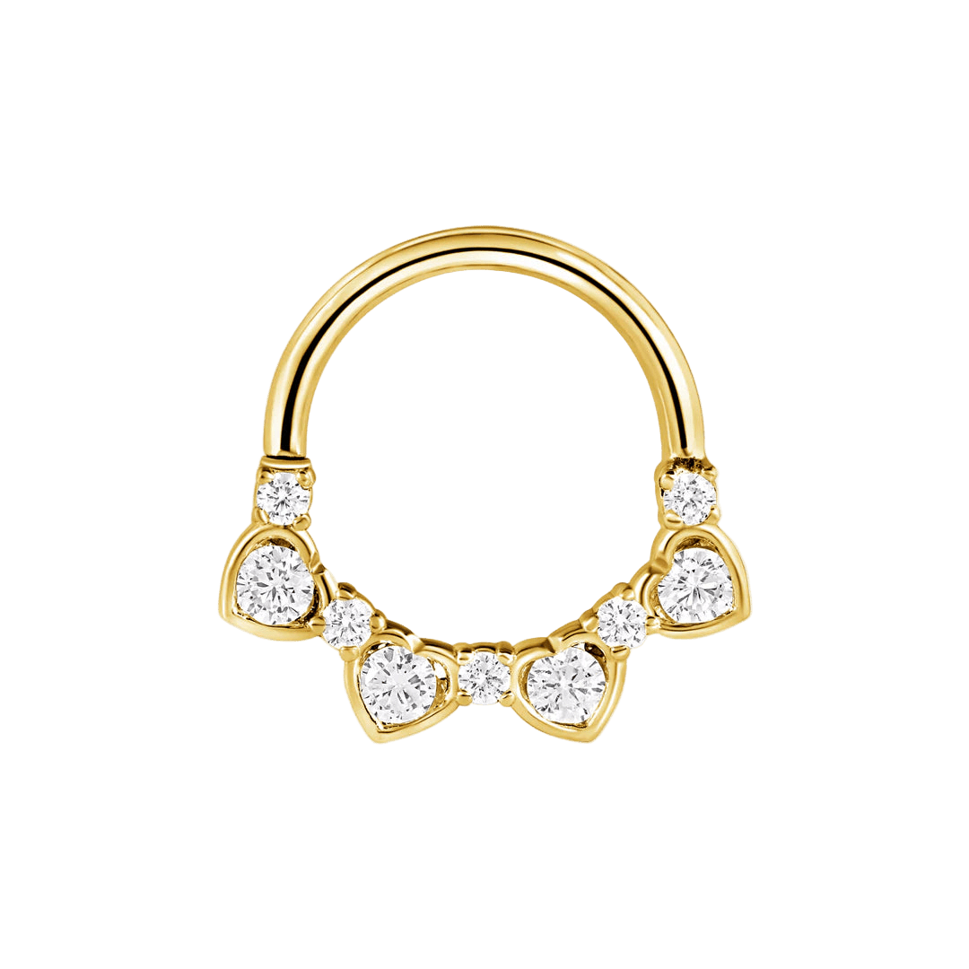 Jadore Seamless Ring – 14K Gold Multi - Gem Arc - piercing - zone.com
