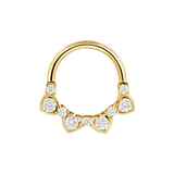 Jadore Seamless Ring – 14K Gold Multi - Gem Arc - piercing - zone.com