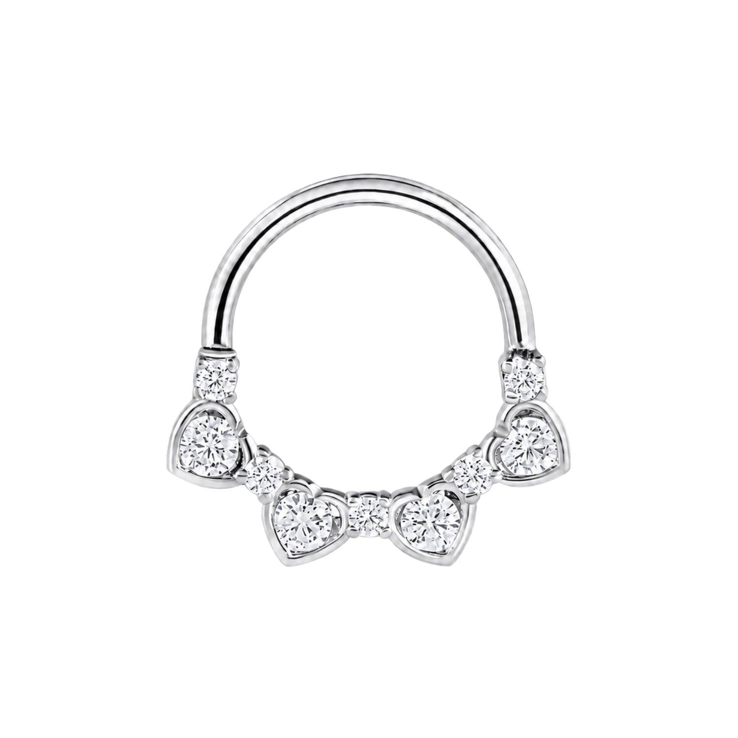 Jadore Seamless Ring – 14K Gold Multi-Gem Arc - piercing-zone.com