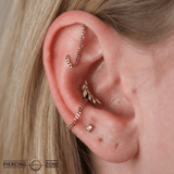 Jardin – Marquise & Round CZ – 14K Gold Threadless End - piercing - zone.com