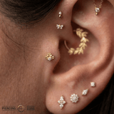 Jasmine – 14K Gold Threadless/Threaded End - piercing - zone.com