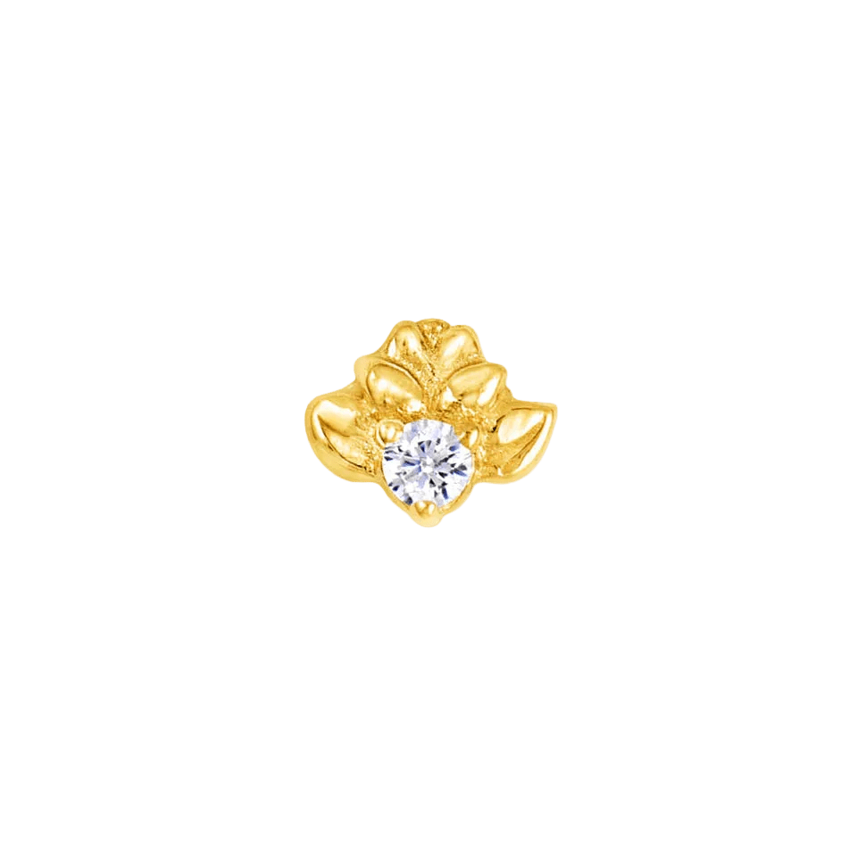 Jasmine – 14K Gold Threadless/Threaded End - piercing - zone.com