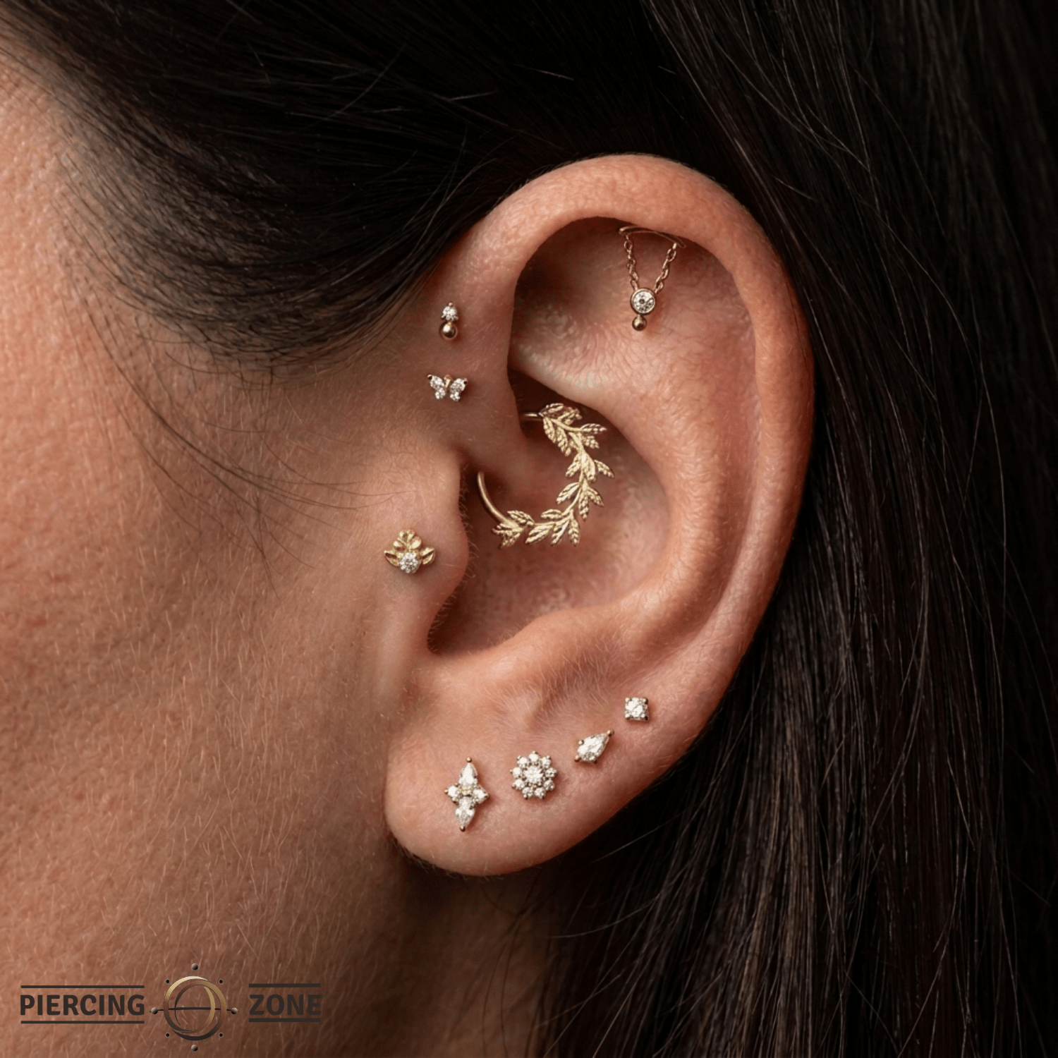 Jasmine – 14K Gold Threadless/Threaded End - piercing - zone.com