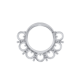 Jocelyn Seamless Ring – 14K Gold Cup & Divot Design - piercing - zone.com