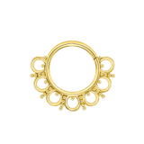 Jocelyn Seamless Ring – 14K Gold Cup & Divot Design - piercing - zone.com