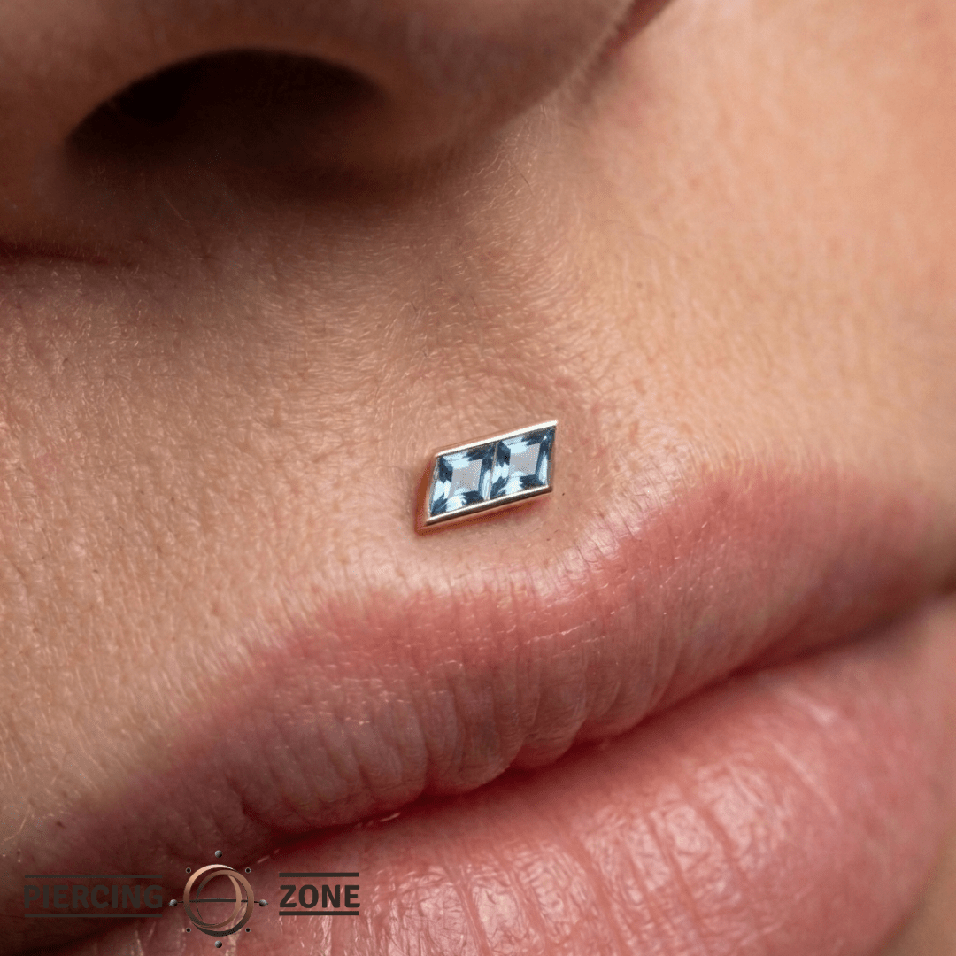 Joia – London Blue Topaz – 14K Gold Threadless End - piercing - zone.com