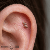 Joia – Orange Garnet – 14K Gold Threadless End - piercing - zone.com